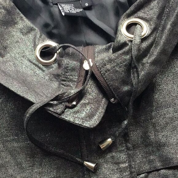 Sandro Sportswear Dark Gray Metallic Zip Up Short Sleeve Jacket - Picture 16 of 16